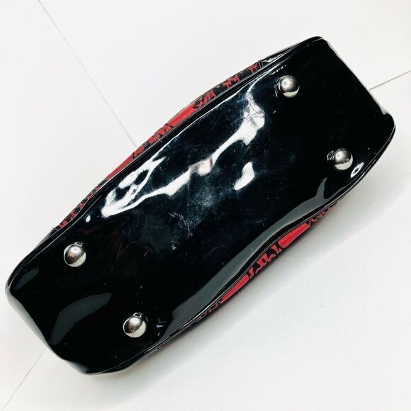 GG ROSE Red & Black Tapestry Patent Leather Shoulder Bag - Picture 5 of 8